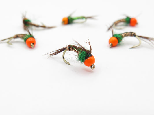 Orange bead Head, Dirty Flys, Fishing Flies New Zealand, Best fly-fishing fly, Pat Swift, Category 3, Manic Tackle, Stu's Flies, Trout fishing NZ. South Island fly fishing. Turangi Trout fishing.